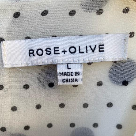 Rose + Olive Polka Dot Top - Picture 3 of 7